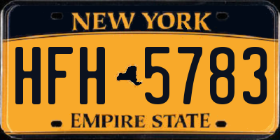 NY license plate HFH5783