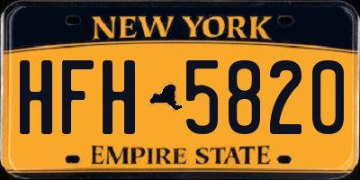 NY license plate HFH5820