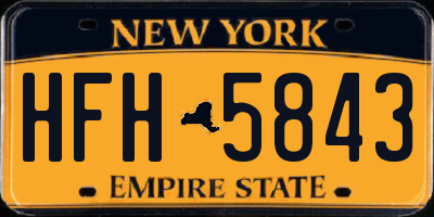 NY license plate HFH5843