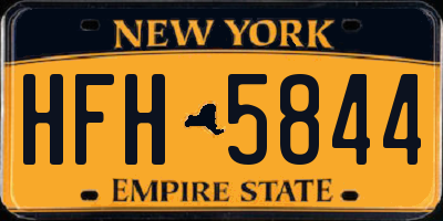 NY license plate HFH5844