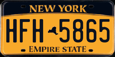 NY license plate HFH5865