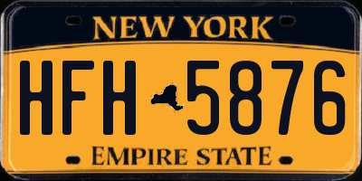 NY license plate HFH5876