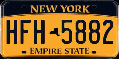 NY license plate HFH5882