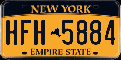NY license plate HFH5884