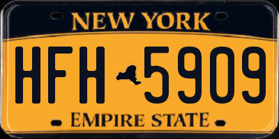 NY license plate HFH5909