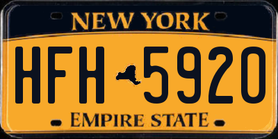 NY license plate HFH5920