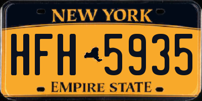 NY license plate HFH5935