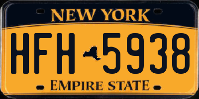 NY license plate HFH5938