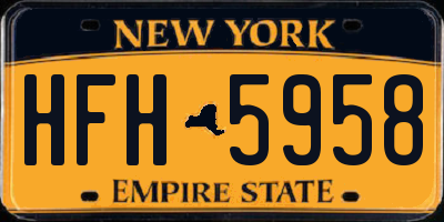 NY license plate HFH5958