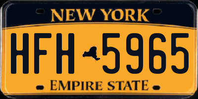 NY license plate HFH5965