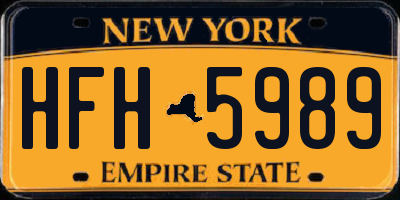 NY license plate HFH5989