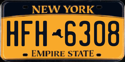NY license plate HFH6308