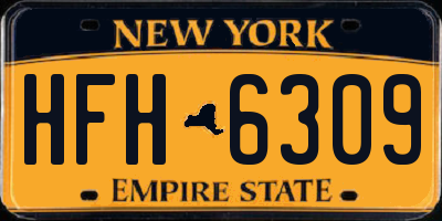 NY license plate HFH6309