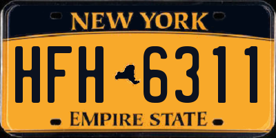 NY license plate HFH6311
