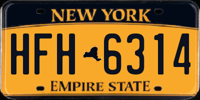 NY license plate HFH6314