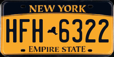 NY license plate HFH6322