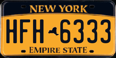 NY license plate HFH6333