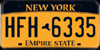 NY license plate HFH6335
