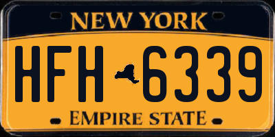 NY license plate HFH6339