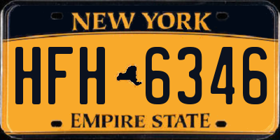 NY license plate HFH6346