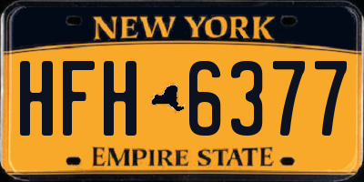 NY license plate HFH6377