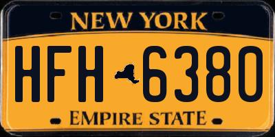 NY license plate HFH6380