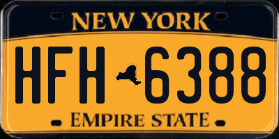 NY license plate HFH6388