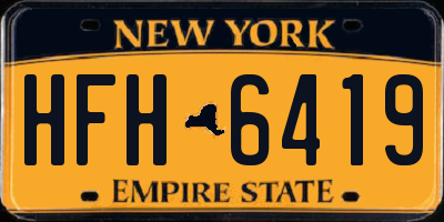 NY license plate HFH6419