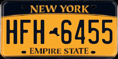 NY license plate HFH6455