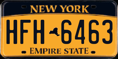 NY license plate HFH6463