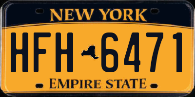 NY license plate HFH6471