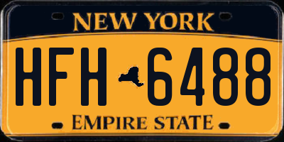 NY license plate HFH6488
