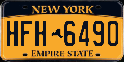NY license plate HFH6490