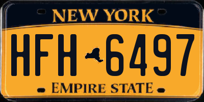 NY license plate HFH6497