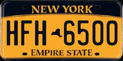 NY license plate HFH6500