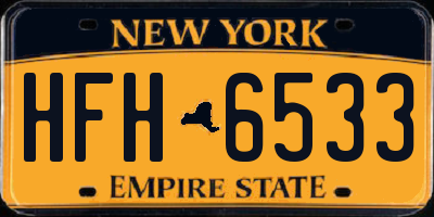 NY license plate HFH6533