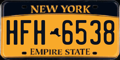 NY license plate HFH6538