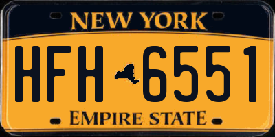 NY license plate HFH6551