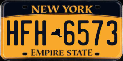 NY license plate HFH6573