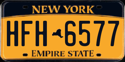 NY license plate HFH6577