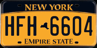 NY license plate HFH6604
