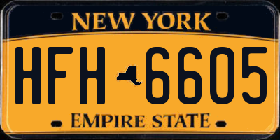 NY license plate HFH6605