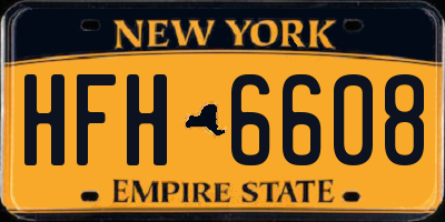 NY license plate HFH6608