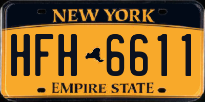 NY license plate HFH6611