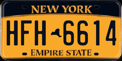 NY license plate HFH6614