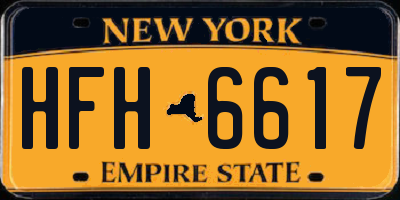 NY license plate HFH6617