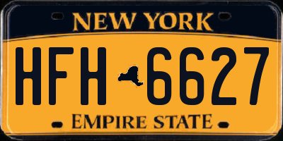 NY license plate HFH6627