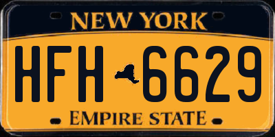 NY license plate HFH6629