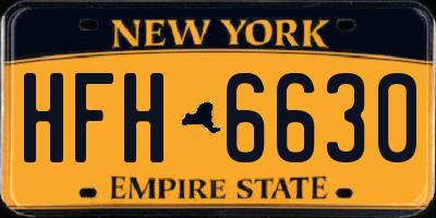 NY license plate HFH6630