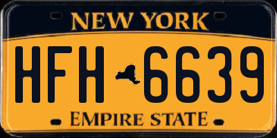 NY license plate HFH6639